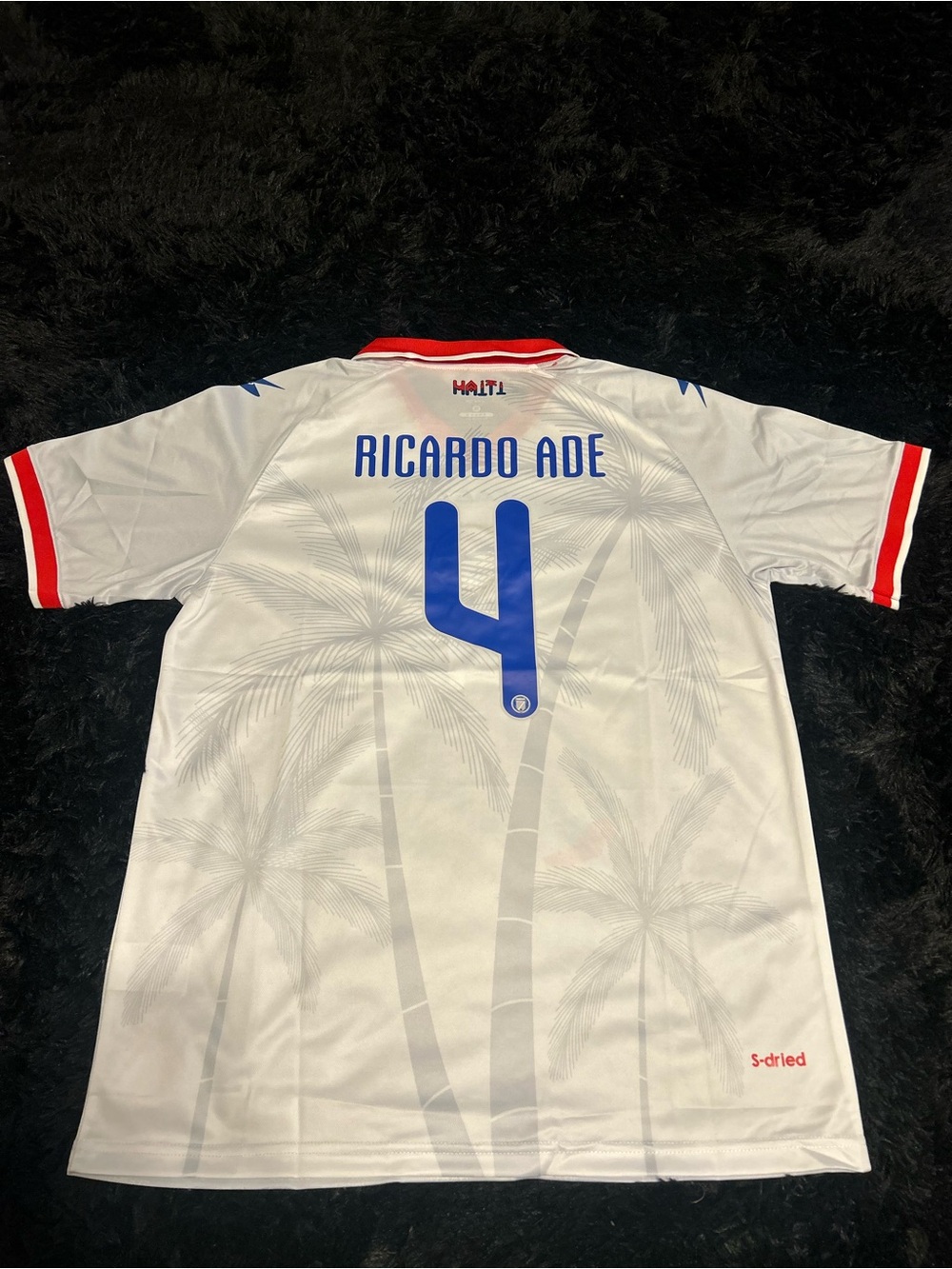 Ricardo Ade #4 White Soccer Jersey with Blue Accents